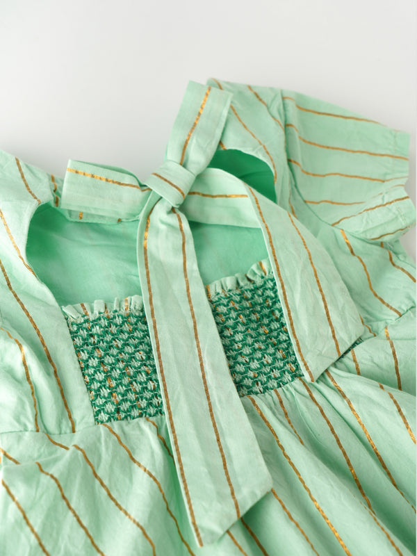 Popees Striped Back Open Frock (1-8 Years) for Girls