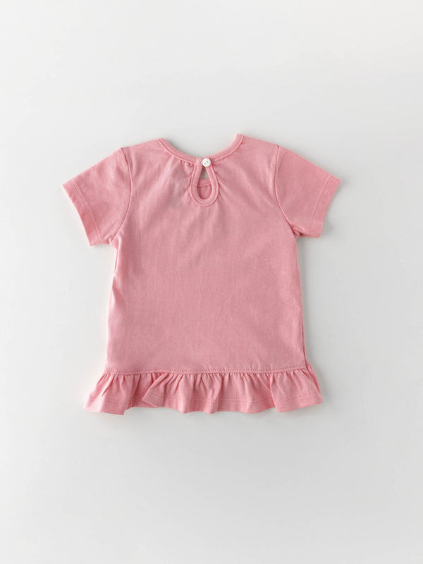 Popees Half Sleeve Chest Printed Top (3–36 Months) for Girls