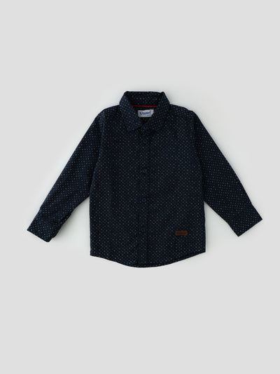 Popees Baby Boys Full Sleeve Cotton Shirt| Navy Blue| 1-8 Years