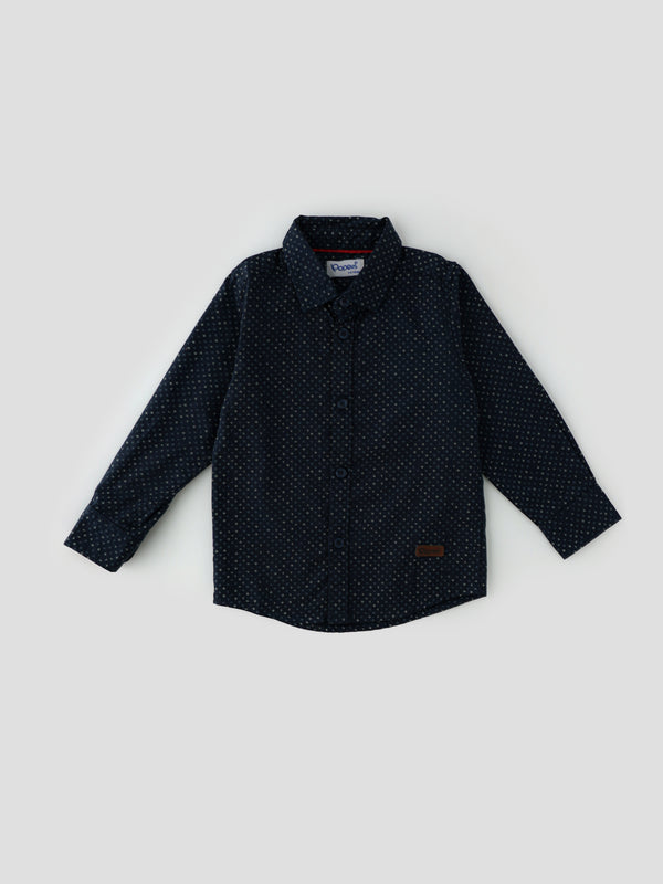 Popees Baby Boys Full Sleeve Cotton Shirt| Navy Blue| 1-8 Years