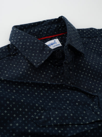 Popees Baby Boys Full Sleeve Cotton Shirt| Navy Blue| 1-8 Years