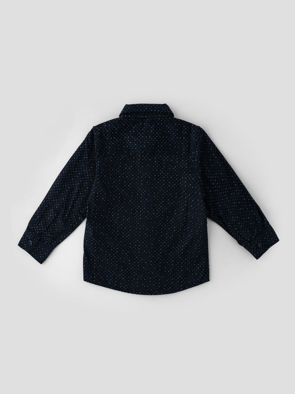 Popees Baby Boys Full Sleeve Cotton Shirt| Navy Blue| 1-8 Years