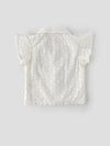 Popees Baby Girls Cap Sleeve Cotton Top| Off White| 3-36 Months