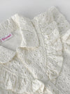 Popees Baby Girls Cap Sleeve Cotton Top| Off White| 3-36 Months