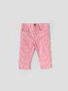 Popees Girls Floral Printed Pink Denim Pants with Button Closure| 1–8 Years
