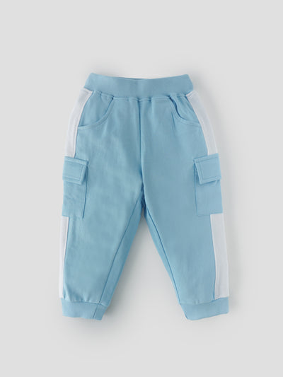 Popees BabyGirlsCotton Jogger Pants| Sky Blue| 1-8 Years