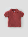 Popees Baby Girls Short Sleeve Cotton Polo T-Shirt| Rust Pink| 1-8 Years