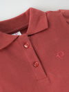 Popees Baby Girls Short Sleeve Cotton Polo T-Shirt| Rust Pink| 1-8 Years