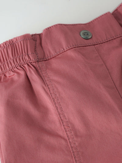 Popees Baby Girls Cotton 3/4 Shorts| Rust Pink| 1-8 Years