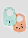 Popees Knitted Cotton Combo Bibs for Little Ones 2PCS