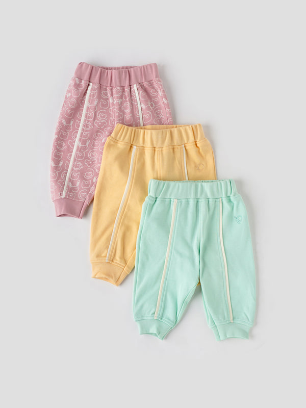 Popees Gentle & Comfy Baby Pants (0-9 Months) of Boys – Pack of 3