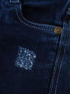 Popees Distressed Denim Jeans with Patchwork Detail & Stretch Waist (3–24 Months) for Boys