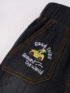 Popees Stylish Comfortable Everyday Wear with Embroidery Black Shorts(3-36 Months)for Baby Boys