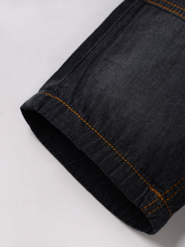 Popees Stylish Comfortable Everyday Wear with Embroidery Black Shorts(3-36 Months)for Baby Boys