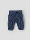 Popees Baby Boys Striped Denim Jogger Pants| 3 Months–36 Months
