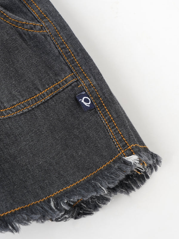 Popees Adorable Denim Shorts with Frilly Raw-Edge (3-36 Months) for Girls