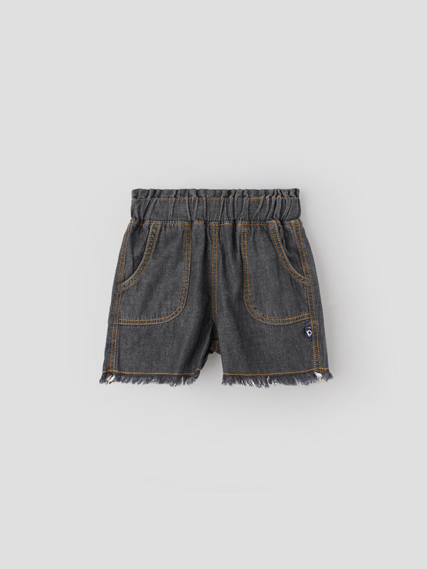 Popees Adorable Denim Shorts with Frilly Raw-Edge (3-36 Months) for Girls