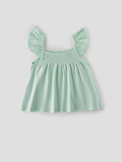 Popees Smocked Ruffle Shoulder Top (3-36 Months) for Baby Girls