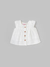 Popees Baby Girls Sleeveless Cotton Top| White| Newborn to 9 Months