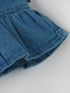 Popees Baby Girls Denim Pinny Set with Cotton Top| Blue| Newborn To 9 Months