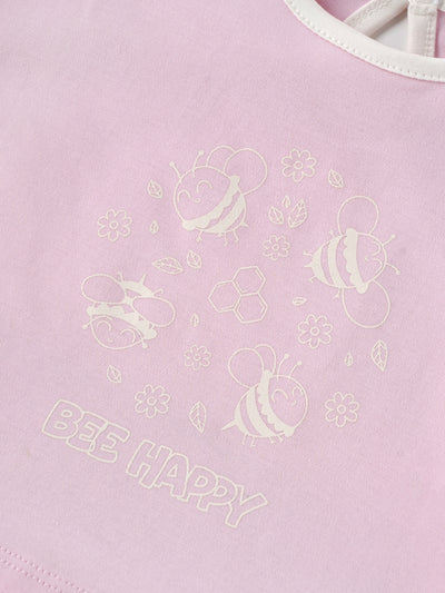 Popees Skin-friendly & Comfy Printed T-shirt(0-9 Months) for Baby Girls