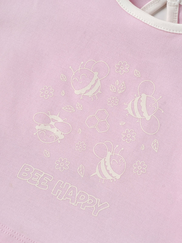 Popees Skin-friendly & Comfy Printed T-shirt(0-9 Months) for Baby Girls