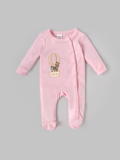 Popees Baby Unisex Cotton Full Sleeve Footed Sleepsuit| Tiny Baby, Newborn–6M