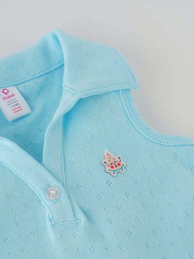 Popees Sleeveless Top with Collar for Girls (1–6 Years) – Fashionable & Comfy Wear
