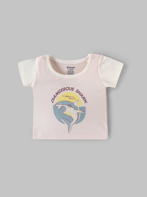 Popees Combo Print Half Sleeve T-Shirt (0-9 Months)for Newborn Babies