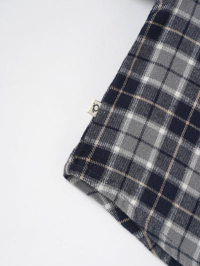 Popees Baby Boys Short Sleeve Cotton Shirt| Grey & Navy| 3-24 Months