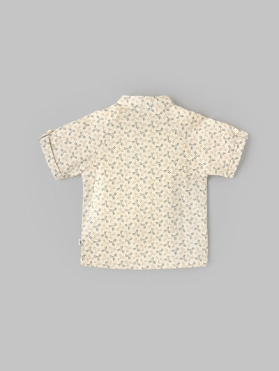 Popees Baby BoysHalf Sleeve Cotton Shirt| Beige| 3-24 Months