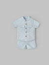 Popees Baby Boys Short Sleeves Cotton Shirt & Shorts Set| Blue| 3-24 Months