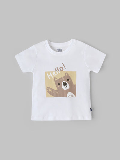 Popees Half-Sleeve Shoulder Open Tshirt for Baby Boys (3-24 Months) Made of Cotton Rich Fabric
