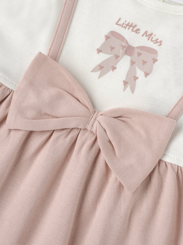 Popees Girls Half-Sleeve Back Open Dress (3-36 Months) Made of Organic Bamboo Cotton Fabric