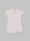 Popees Soft Pink Dress Floral Embroidered Collar, Puff Sleeves, Pure Cotton (3–36 Months) for Baby Girls