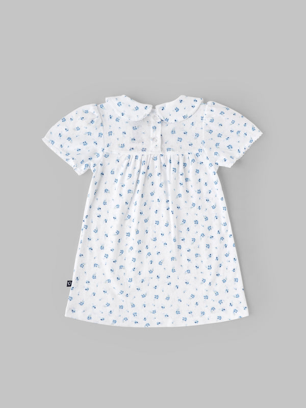 Popees Printed Short Sleeve Back Open Dress (3-36 Months) for Baby Girls