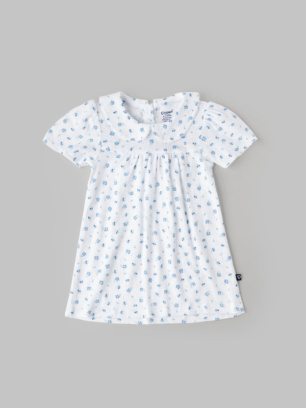 Popees Printed Short Sleeve Back Open Dress (3-36 Months) for Baby Girls