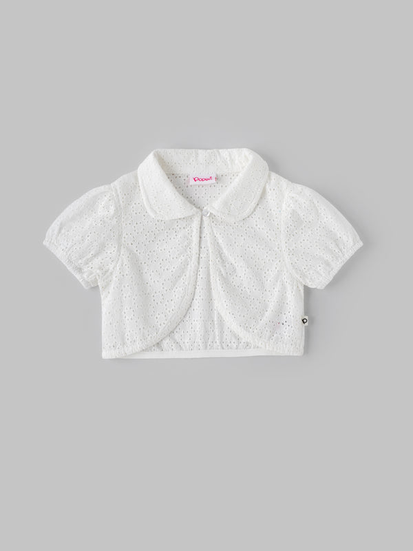 Popees Elegant White Eyelet Embroidered Jacket (3-36 Months) for Baby Girls