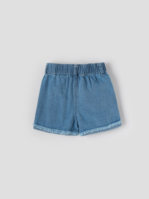 Popees Baby Girls Denim Shorts| Light Blue| 3-36 Months