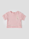 Popees Baby Girls Short Sleeve Cotton Top| Soft Pink| 3-36 Months