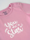Popees Half Sleeve Shoulder Open (3–36 Months) Chest Printed Top for Baby Girls
