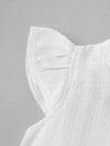 Popees Baby Girls Cap Sleeves Cotton Top| White| 3-36 Months