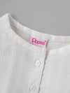 Popees Baby Girls Cap Sleeves Cotton Top| White| 3-36 Months