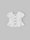 Popees Baby Girls  Embroidered Cotton Top| White| 3-36 Months