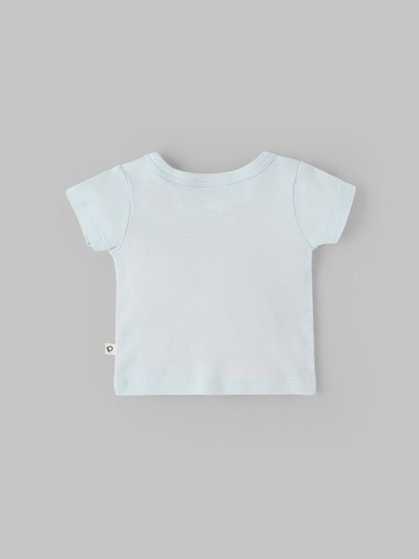 Popees Boys Short Sleeve Front Open Jhabla Top (0-6 Months) Made of Organic Bamboo Cotton Fabric