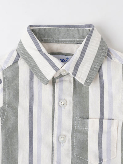 Popees Fashionable Striped Shirt Comfortable Fit (0–9 Months) for Baby Boys