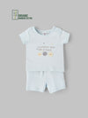 Popees Boys Half-Sleeve Shoulder Open Co-ord Set (0-9 Months) Made of Organic Bamboo Cotton Fabric