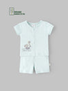 Popees Boys Half-Sleeve Front Open Co-ord Set (0-9 Months) Made of Organic Bamboo Cotton Fabric