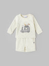 Popees Baby Co-Ord Set Full Sleeve Top & Shorts with Fun Van Print  Soft & Cozy Everyday Wear (0–9 Months) for Baby Boys