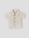 Popees Baby Boys Shirt and Shorts Set| Beige| Newborn - 9 Months